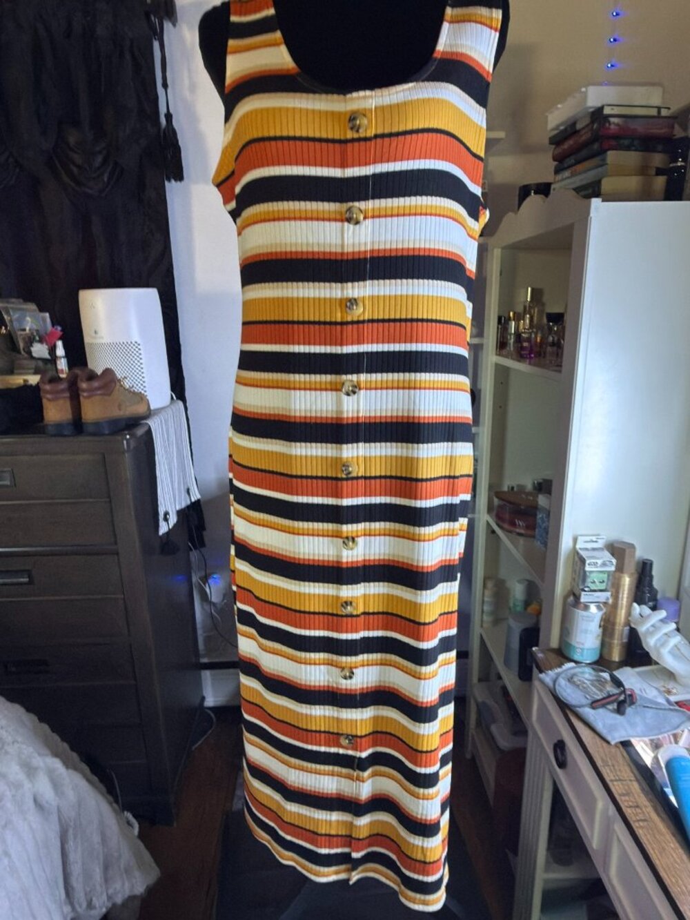 NO Boundaries Stipped Sleeveless Maxi Dress
